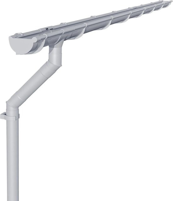 INEFA Dachrinnen Set halbrund aus Kunststoff in Grau NW125, 4m - Bild 1