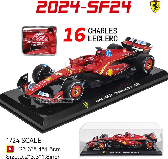 Bburago Ferrari SF23 16 Leclerc, Formel-1-Modellauto, 1:24, ab 14 Jahren - Bild 1