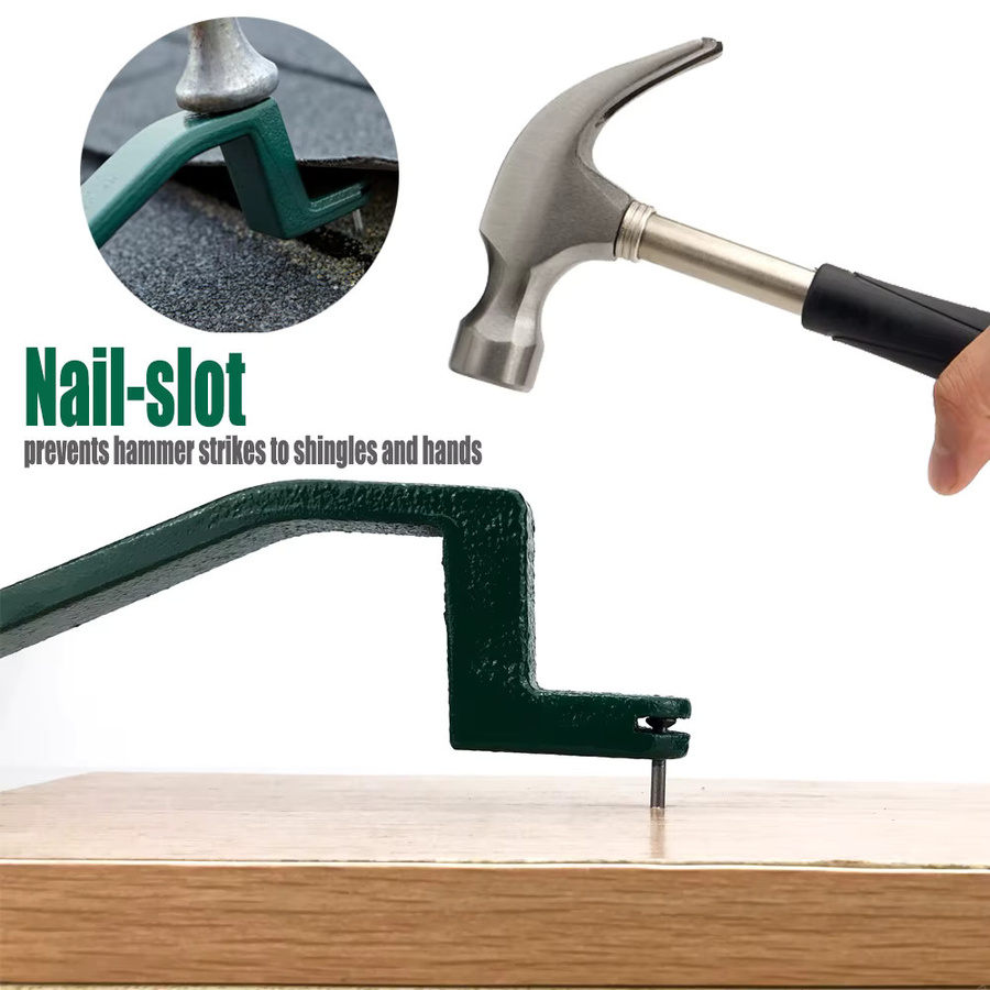 QDS Dachschindel-Entferner in Grün, robustes Nagelentferner-Werkzeug in Schlangenform für DIY-Dacharbeiten - Bild 3