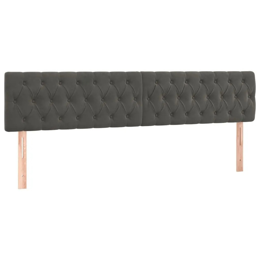 vidaXL Kopfteile 2er Set Dunkelgrau Samt B/T/H: 100 x 7 x 78/88 cm - Bild 2