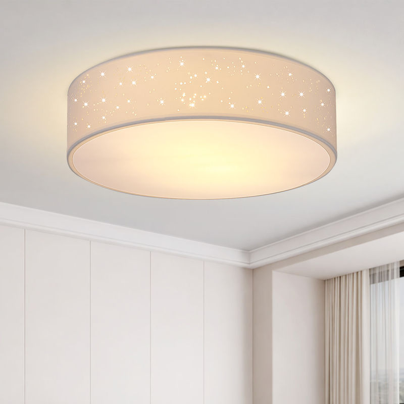 Monzana Deckenlampe Sternenhimmel in Weiß aus Stoff und Aluminium, Durchmesser: 38 cm - Bild 2