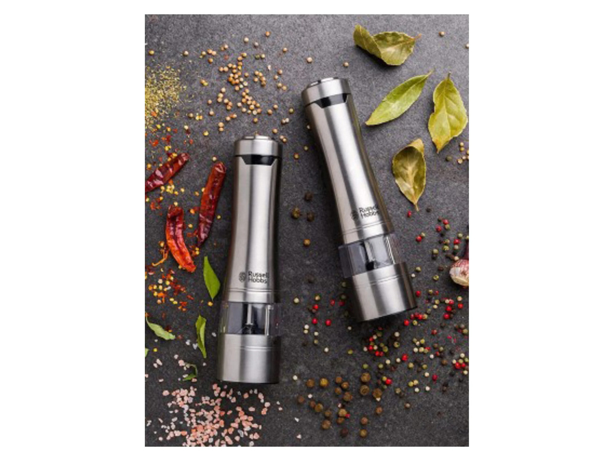 Russell Hobbs Salz- und Pfeffermühlen aus Edelstahl und Kunststoff in Silber mit Keramikmahlwerk und Batteriebetrieb - Bild 2