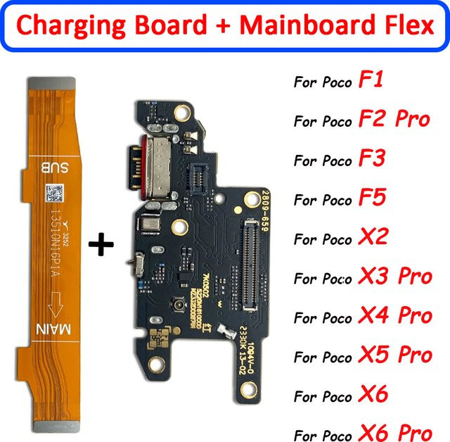 Xiaomi USB Flex-Kabel für schnelles Laden und Motherboard-Dock-Connector-Board für Poco F1 F2 F3 X2 X3 X4 X5 Pro 4G 5G - Bild 1