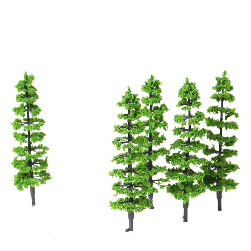 10 Stück Miniatur Tannen aus Kunststoff in Grün für Modellbau und Landschaftsdekoration von Brazone - Bild 4