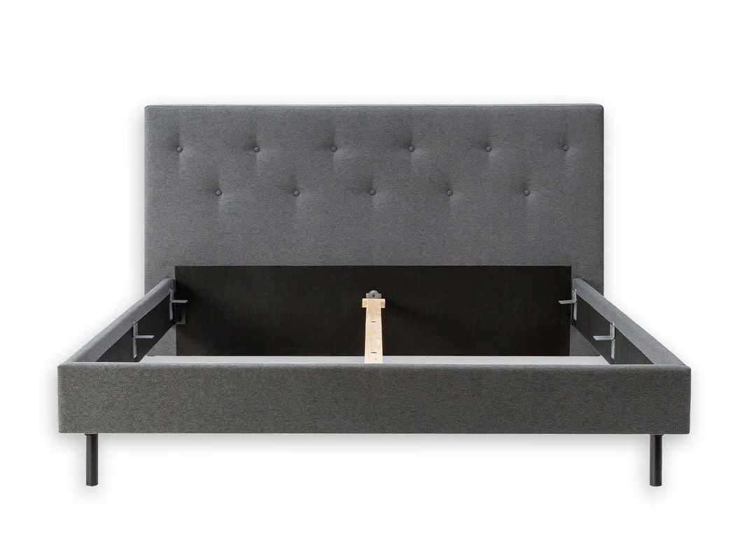 Nisco Ripple Polsterbett in Anthrazit mit Stoffbezug und Knopfheftung, B/T: 140 x 200 cm, Höhe: 240 cm - Bild 2