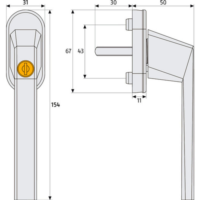 ABUS Abschließbarer Fenstergriff FG110 S aus Stahl in Silber - Bild 2