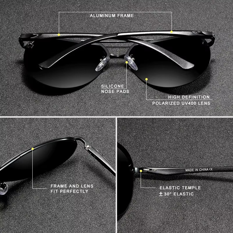 KINGSEVEN Sonnenbrille Pilot, randlos, Aluminium, polarisiert, Unisex - Bild 4