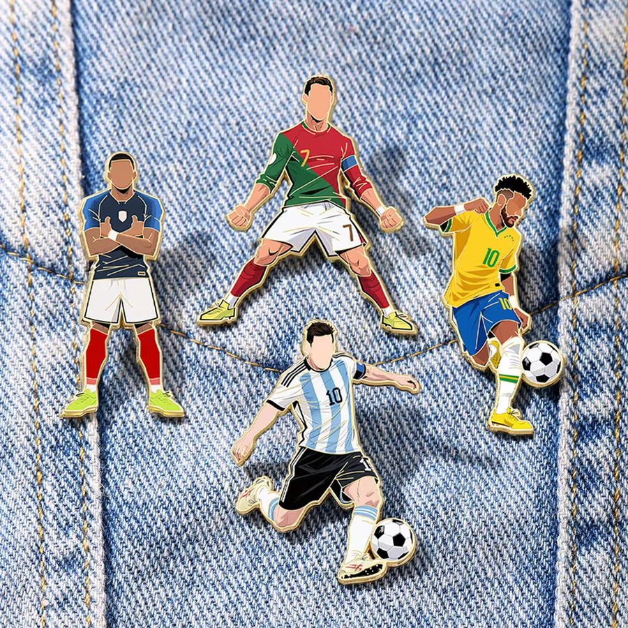 Bandai Fußballstar-Emaille-Pins, 4-teiliges Set, Sport-Fußball-Anstecknadeln - Bild 2