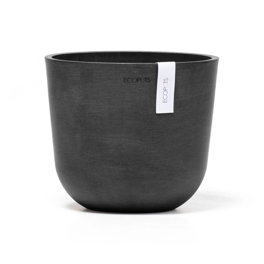 Ecopots Pflanztopf Oslo Mini Dunkelgrau in skandinavischem Design, runde Form, Höhe: 19 cm, Breite: 16,5 cm - Bild 2