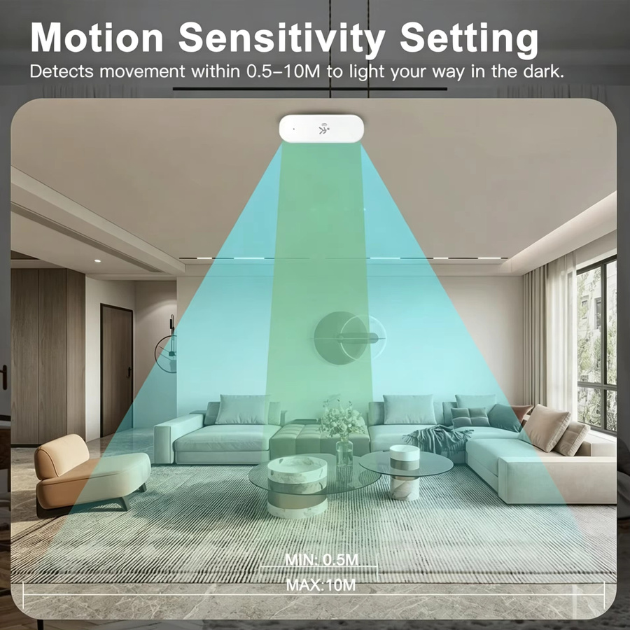 Tuya Smart Zigbee MmWave Radar Bewegungsmelder 10G 4-in-1 Detektor mit Helligkeits-, Temperatur- und Feuchtigkeitssensor in Weiß - Bild 3
