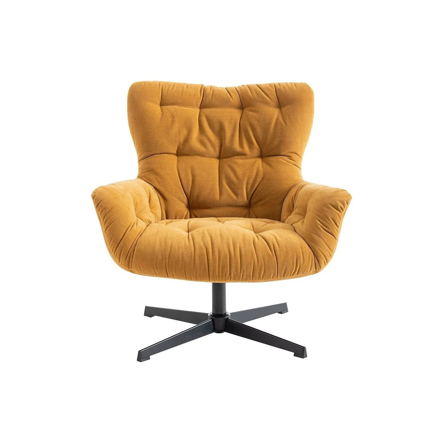 Vente-unique Sessel Ophelie mit gerader Rückenlehne in Gelb, Höhe: 83 cm - Bild 2