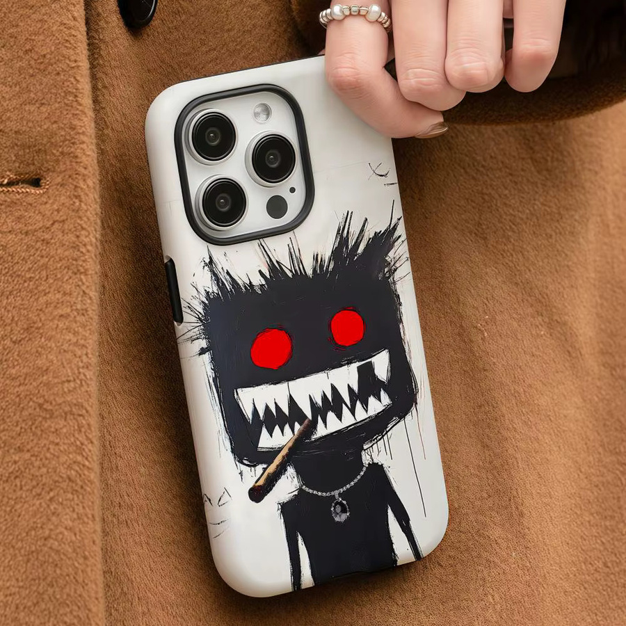 SALGOAT E-ElGrandeToto Handyhülle für iPhone 17 16 15 14 13 12 Pro Max Plus mit glänzender HD-Doppelschicht-Flüssigkeitshartschale in Weiß - Bild 3