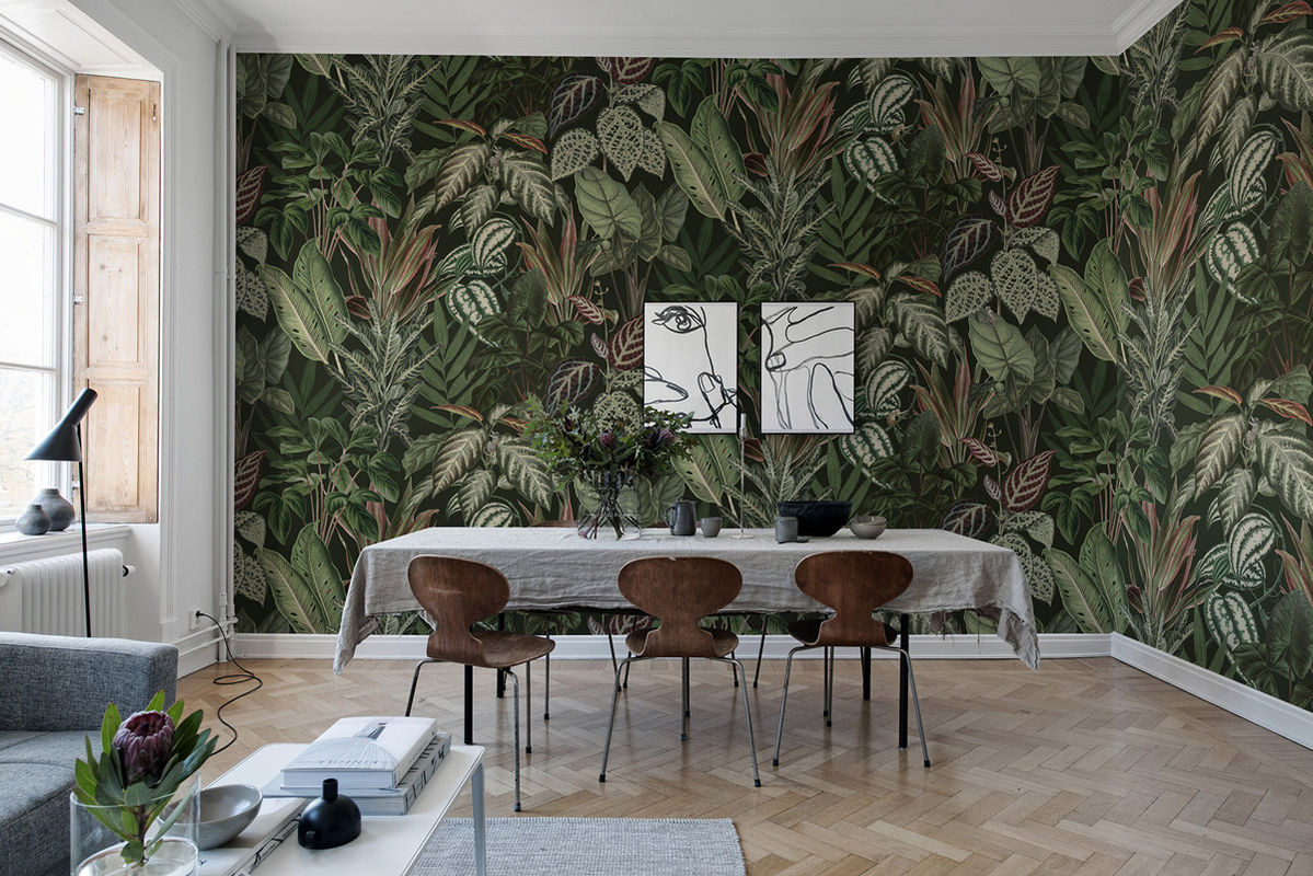 Rebel Walls Wandtattoo Mischievous Monkeys Lush in Grün mit Animal Print im modernen Stil - Bild 2