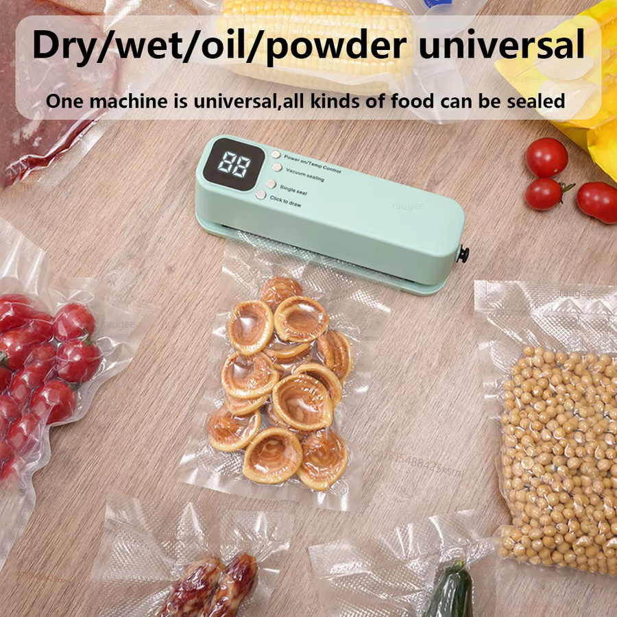 Drahtloser Handheld-Vakuumierer von raugee zur Lebensmittelverpackung inklusive wiederverwendbaren Reißverschluss-Vakuumbeuteln - Bild 2