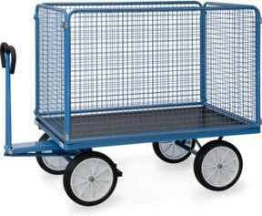 Fetra Handpritschenwagen 6445V in Blau mit Vollgummi-Reifen und 1000 kg Tragkraft - Bild 1
