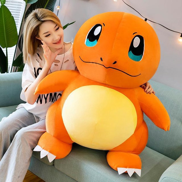 Pokémon Glumanda Plüschpuppe, Begleitendes Schlafkissen, 45cm - Bild 1