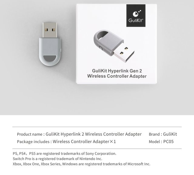 GuliKit Hyperlink 2 Wireless Controller Adapter Empfänger in Weiß für Xbox One, Xbox Series und PC - Bild 1