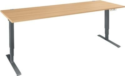 Schäfer Shop Genius Schreibtisch AERO FLEX, elektrisch höhenverstellbar, T-Fuß, Buche/Anthrazit, Breite: 200 cm - Bild 1