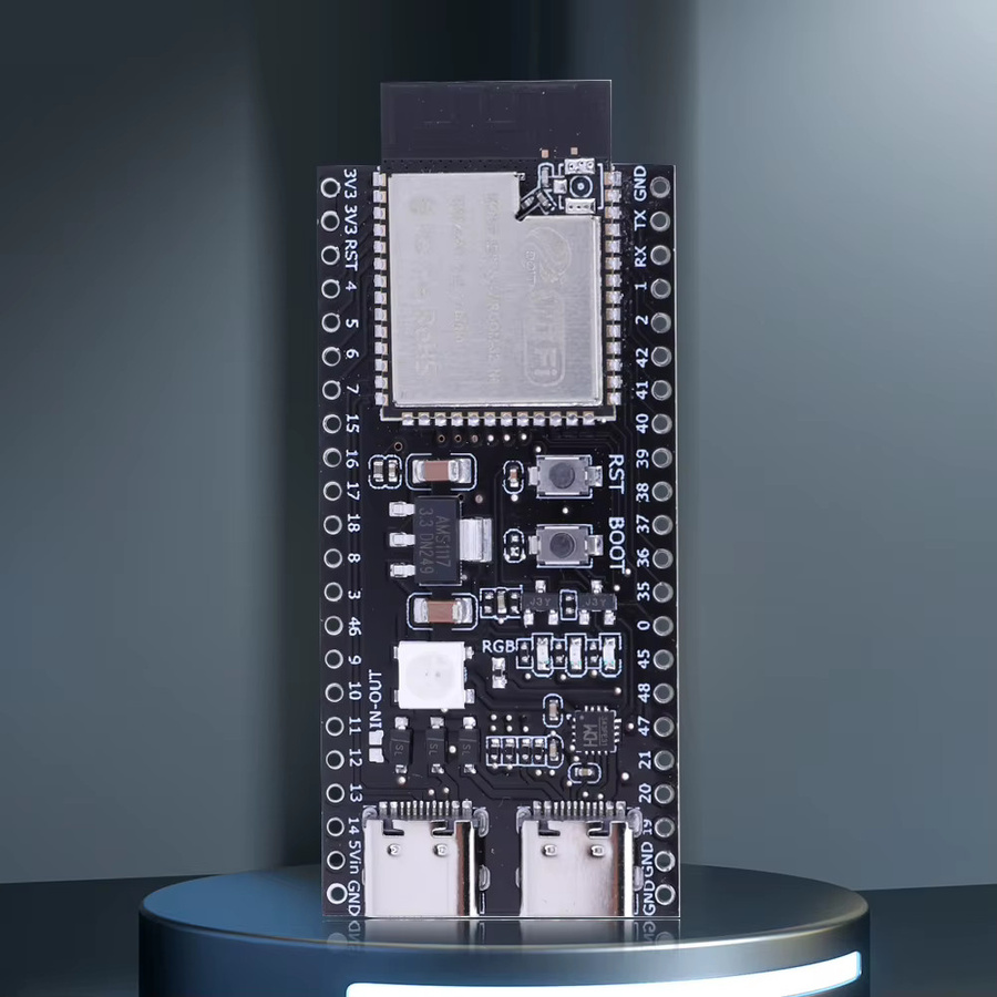 Shunmaii ESP32-S3 Dual Type-C Entwicklungsboard mit WiFi-Erweiterungsplatine und 2,4G WLAN-Modul in Schwarz - Bild 3