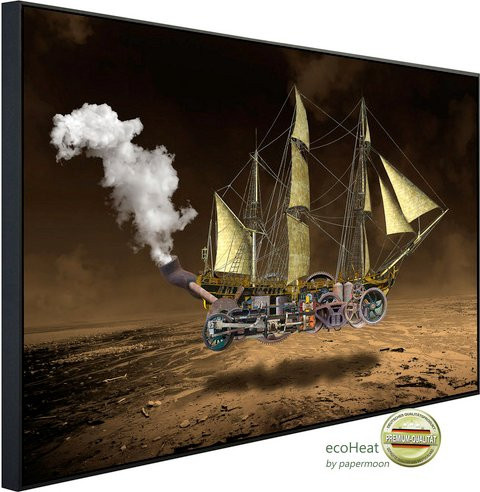 papermoon Infrarotheizung EcoHeat Steampunk Segelschiff in Bunt mit Matt-Effekt, App-Steuerung und Überhitzungsschutz - Bild 1