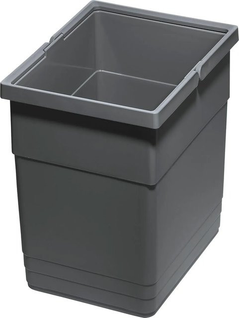 Ninka Abfallbehälter aus Kunststoff mit Flip-Deckel, Dunkelgrau, Volumen: 13,5 Liter, B/T/H: 27,5 x 21,0 x 28,0 cm - Bild 1