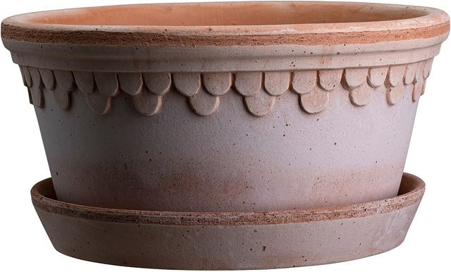 Bergs Potter Blumentopf The Københavner Raw Low inkl. Untersetzer Rose Keramik Terrakotta Durchmesser: 25 cm - Bild 1