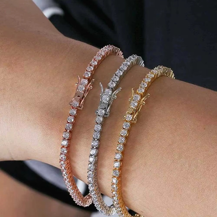 Nuoya Armband Tennis, Moissanit, Silber, Unisex - Bild 2