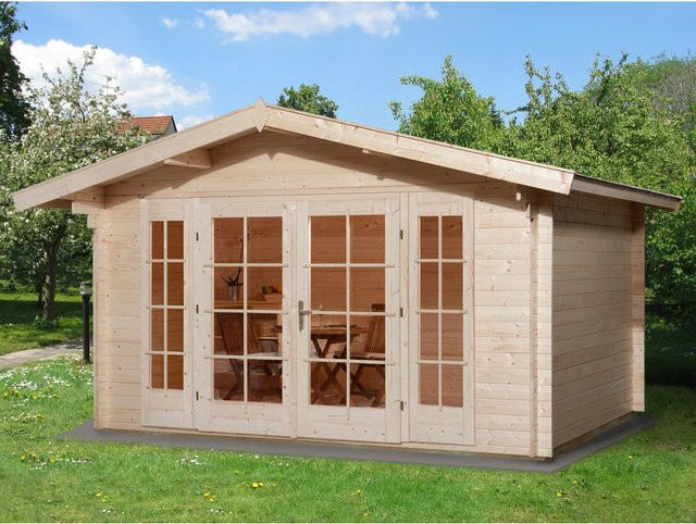 WEKA Gartenhaus 137 Weekendhaus aus Massivholz in Beige mit Satteldach, B/H/T: 460 x 262 x 300 cm - Bild 1
