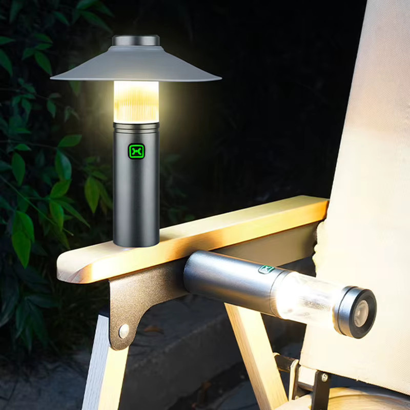 Feimefeiyou Multifunktionale Outdoor-LED-Campinglampe mit Magnet, Touch-Bedienung und wiederaufladbarem Akku in Weiß - Bild 2