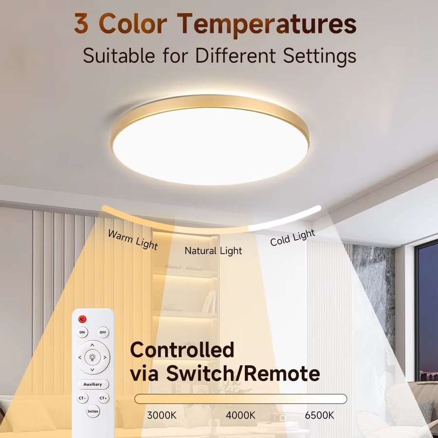 CHENBEN Moderne RGB LED Deckenleuchte in Weiß, Dimmbar mit Fernbedienung, Runde Smart Deckenlampe für Wohnzimmer und Küche - Bild 3