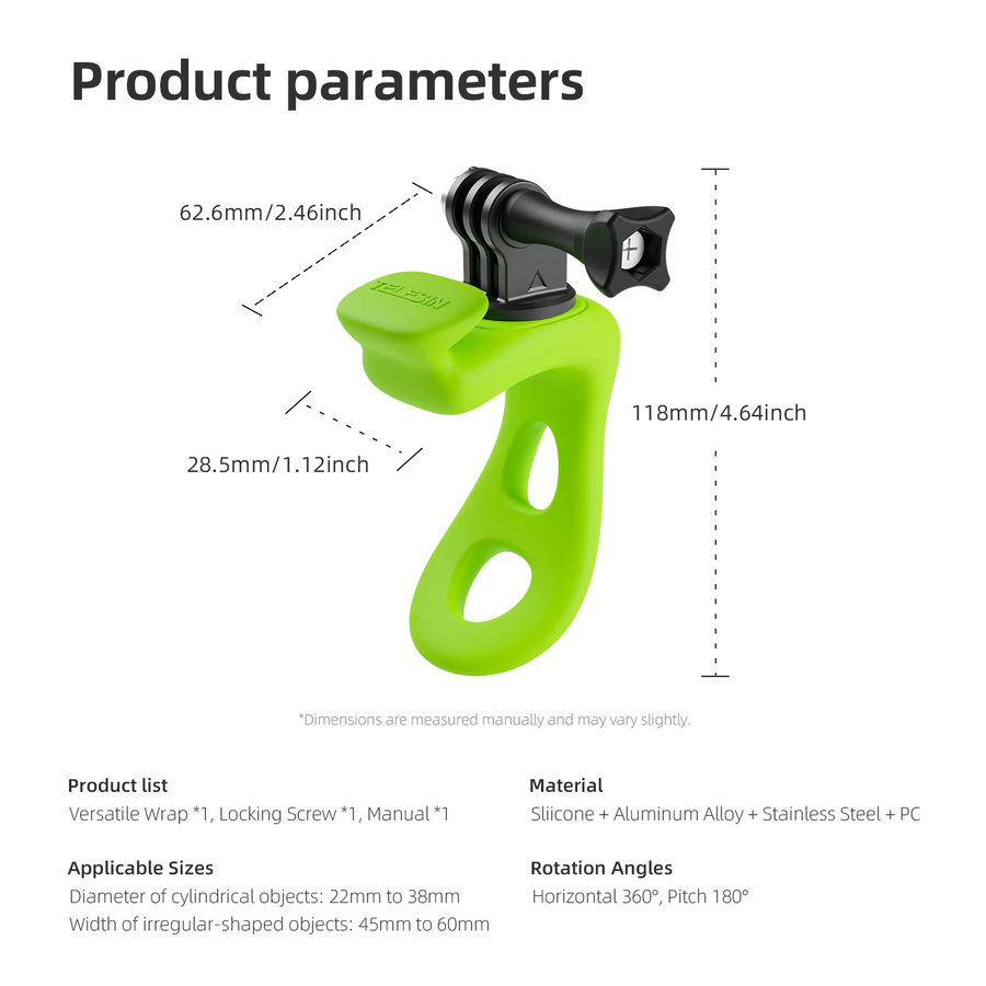 TELESIN Flexible Silikon Halterung für GoPro, Insta360 und DJI Action Kameras - Bild 6