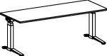 Schäfer Shop Genius Schreibtisch ERGOSTYLE S, elektrisch höhenverstellbar, Rechteck, C-Fuß mit Memory Master, Ahorn/weißaluminium, B: 200 cm, T: 80 cm, H: 63,5-130,5 cm - Bild 1