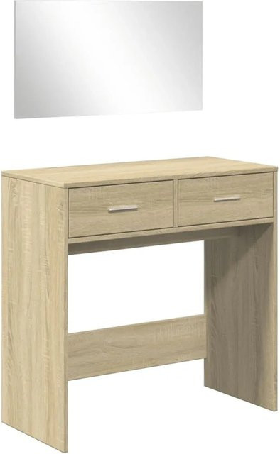 vidaXL Schminktisch mit Spiegel in Sonoma Eiche, modern, B/T/H: 80 x 39 x 80 cm - Bild 1