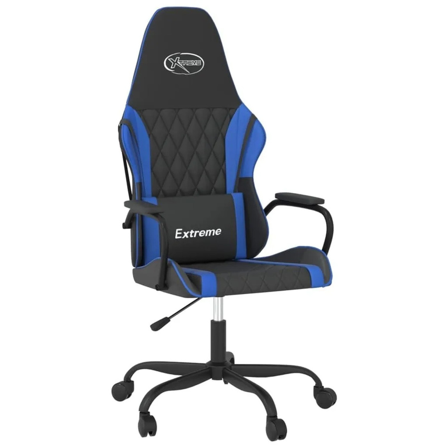 vidaXL Gaming-Stuhl in Schwarz und Blau aus Kunstleder mit Armlehnen und Kopfstütze - Bild 2