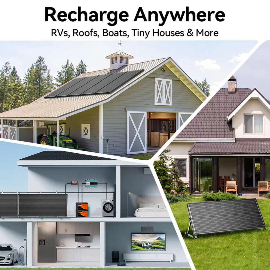 RVPOZWER Starres Monokristallines Solarpanel mit N-Typ 18BB Solarzellen, Schwarz, Wasserdicht für Camping, Wohnmobil und Haus - Bild 4