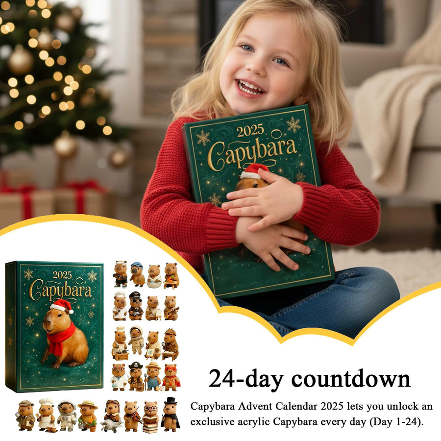 Advent Kalender 2025 mit Tier-Motiven, 2D Weihnachtsbaum-Anhänger für Tisch und Regal, grün und mehrfarbig - Bild 3