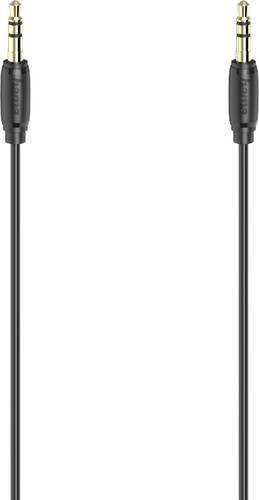 Hama Stereo Audio-Kabel mit 3,5-mm-Klinkenstecker, vergoldet, Schwarz und Gold, 0,5 m - Bild 1