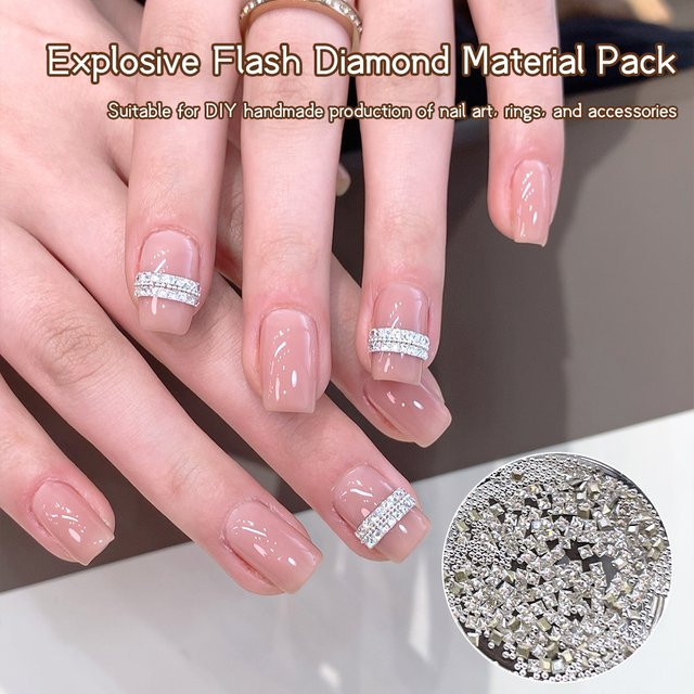 Kaniu Flash Diamond Nagelkunst DIY-Dekoration, 3D Herzförmige Zirkon, Glänzend - Bild 1