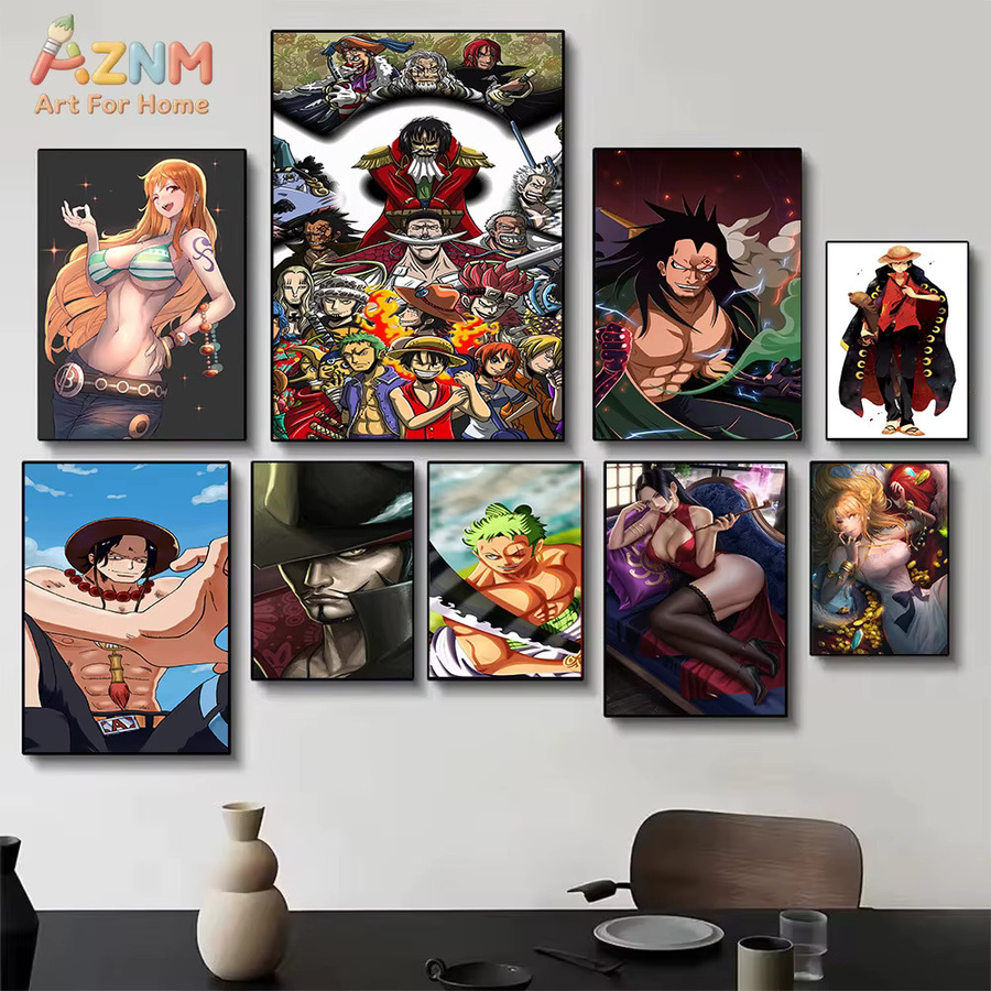 AZNM One Piece Nami Bikini Anime Leinwand-Wandkunstdruck, Mehrfarbig - Bild 2