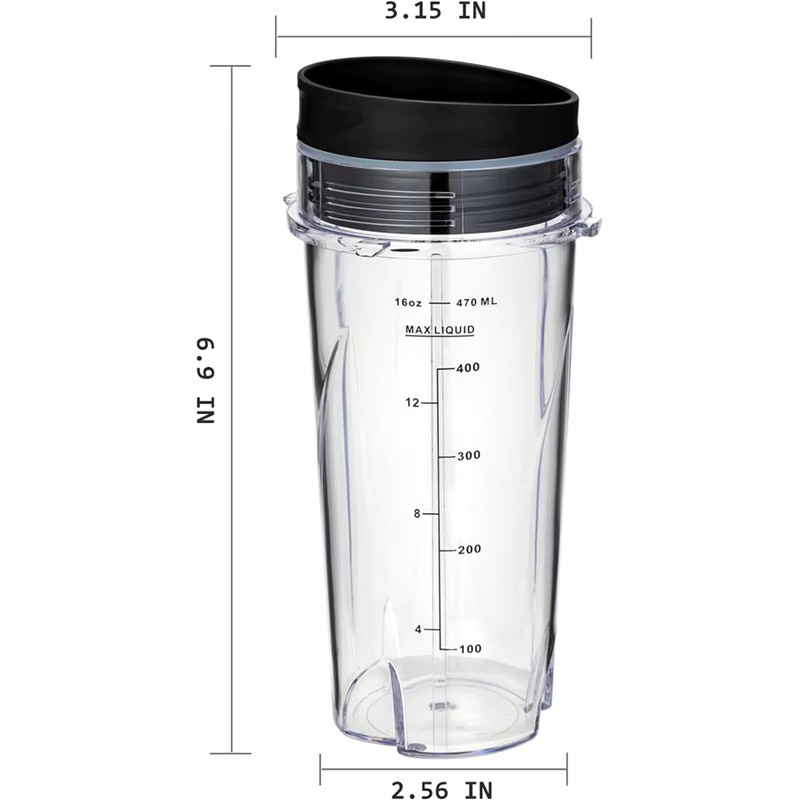 Sokany Ersatzbecher für den kompakten persönlichen Mixer QB3001SS mit Deckel, 2er-Pack, transparent - Bild 3