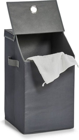 Zeller Wäschesammler aus Polyester in Anthrazit mit Griffen und klappbarer Funktion, B/H/T: 34 x 60 x 34 cm