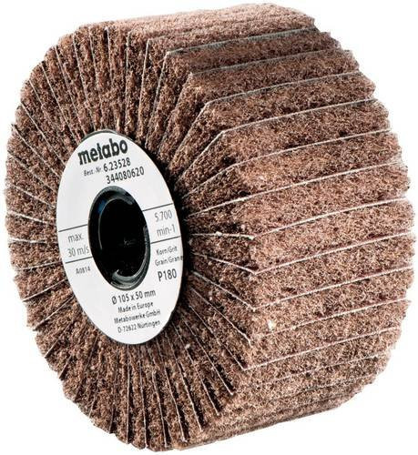 Metabo Lamellen- und Vlies-Schleifrad für Winkelschleifer, Körnung P 60, Durchmesser: 10,5 cm, Höhe: 10 cm, Farbe: Braun - Bild 1