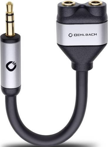 Oehlbach i-Connect J-AD Klinke Audio Y-Adapter Schwarz [1x Klinkenstecker 3,5 mm auf 2x Klinkenbuchse 3,5 mm] - Bild 1
