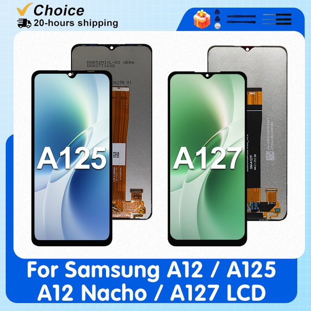 Samsung Galaxy A12 LCD IPS-Display mit Touchscreen-Ersatz in Schwarz für Modelle A125, A125F, A125U, A127, A127F und A127M - Bild 1