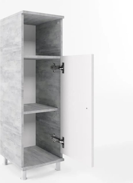 Vicco Badschrank FYNN Midischrank Weiß Grau Beton B: 30 cm, H: 95 cm - Bild 2