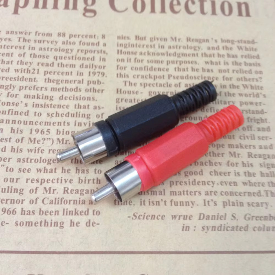 20 Stück BAJEAL RCA-Stecker Audio-Video-Adapter Schwarz-Rot zum Löten für Stereo-Audiokabel - Bild 3