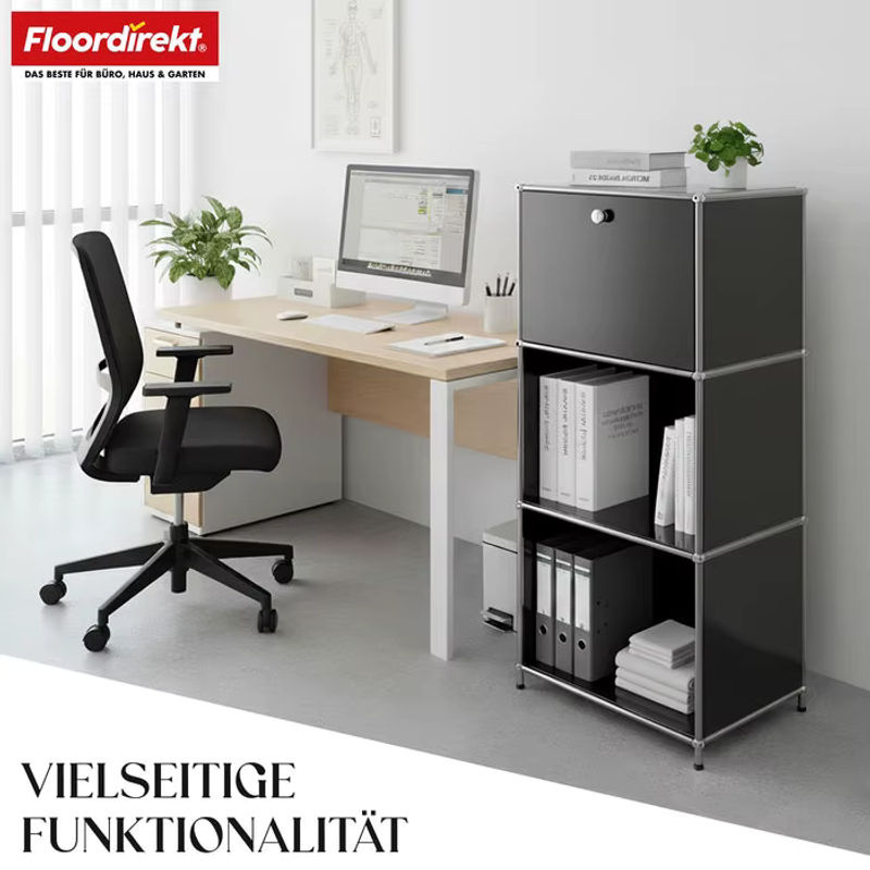 FLOORDIREKT Metallregal Concept Epure MK-107, 4-stöckiges Aufbewahrungsregal in Grau, B/T/H: 50 x 40 x 121 cm - Bild 4