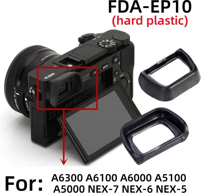 Sony Ersatz-Augenmuschel Sucher aus ABS-Kunststoff in Schwarz für A6300 A6100 A6000 A5100 A5000 NEX-7 NEX-6 NEX-5 - Bild 1