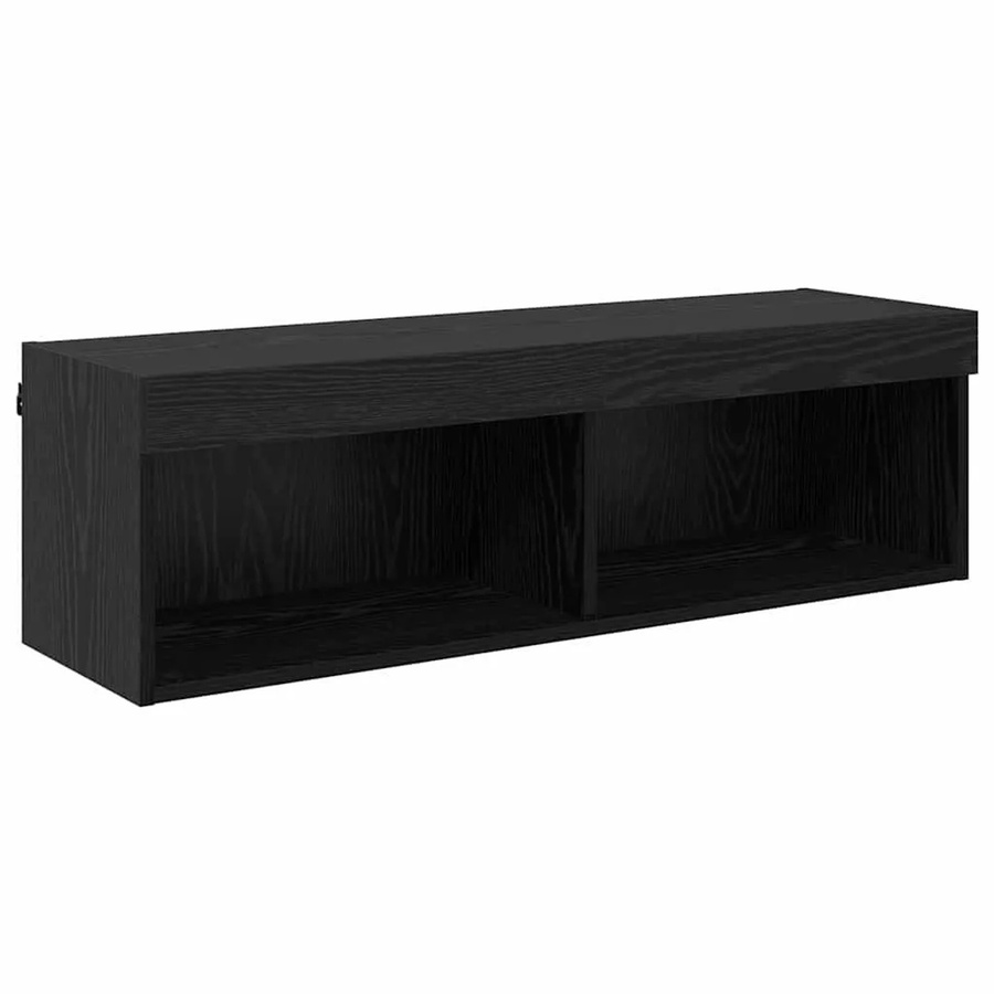 vidaXL TV-Wandschrank Panama in Schwarz und Eichen-Optik, B/T/H: 100 x 30 x 30 cm - Bild 2