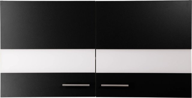 Respekta Küchen-Oberschrank Merle Schwarz mit Glastüren und Soft-Close-Funktion B/H/T: 110 x 56 x 35 cm - Bild 1